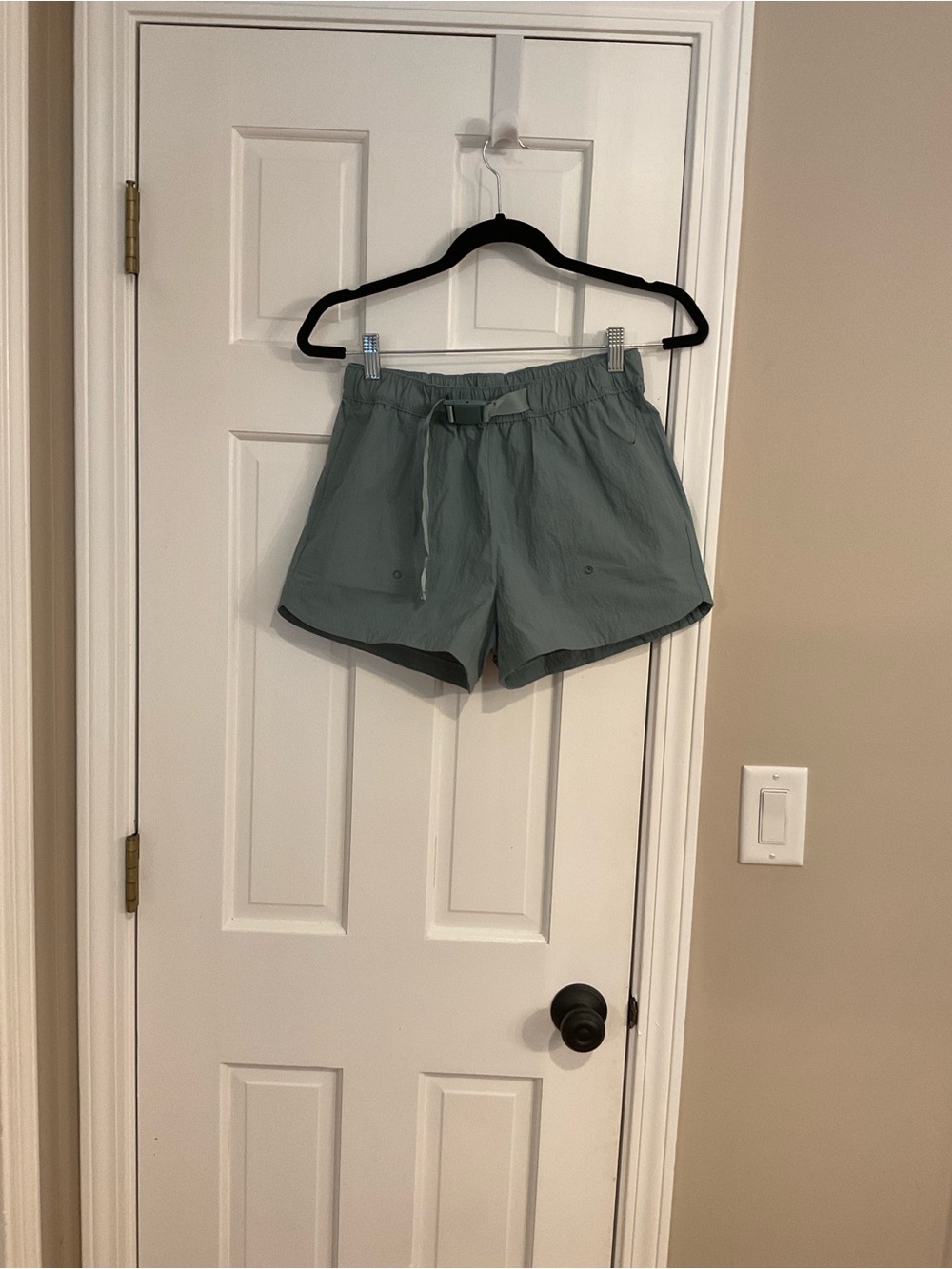 Mono B Sage Green Elastic-Waist Athletic Shorts